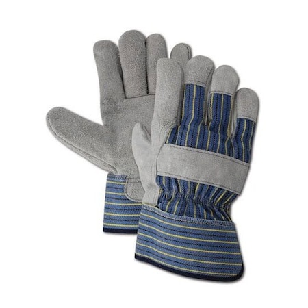 Magid Leather Palm Gloves, Wing Thumb, Gray, 2XL, 12 PK TB655EJJ